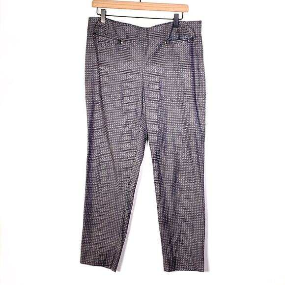 Ellen Tracy black and gray plaid straight leg mid rise pants size 10 - Picture 1 of 4